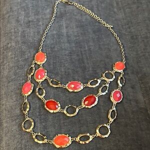 Elegant Gold and Red Necklace